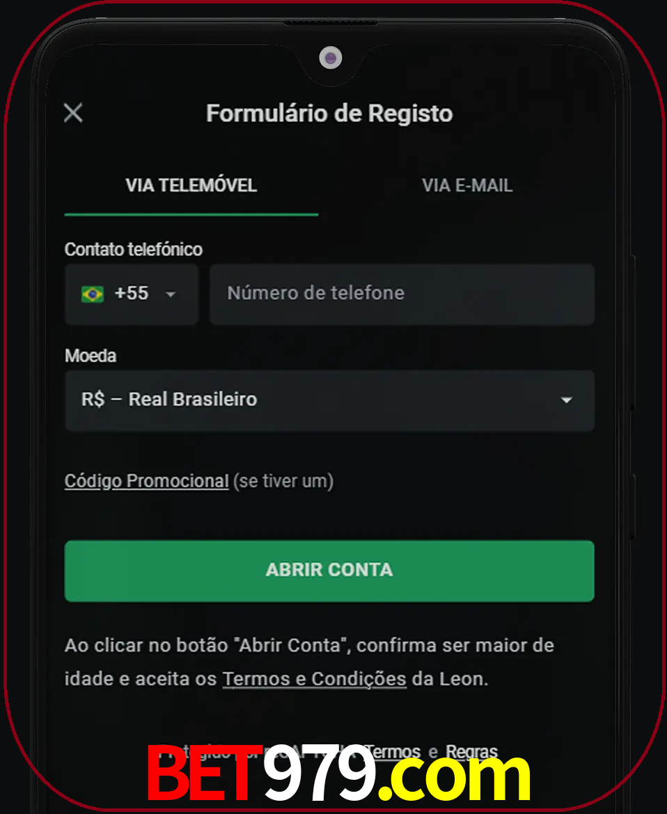 Abra o aplicativo e inicie o processo de registro.