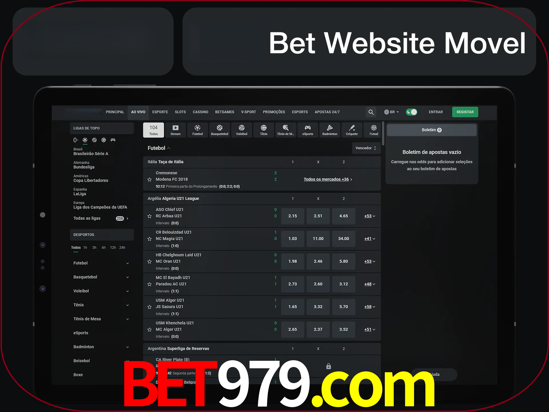 Use nosso website em qualquer dispositivo.
